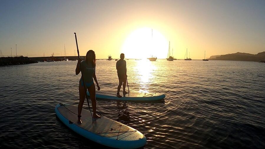 2h Sunset Paddle Board Session in Gran Canaria - Learning to balance before the sunset paddle