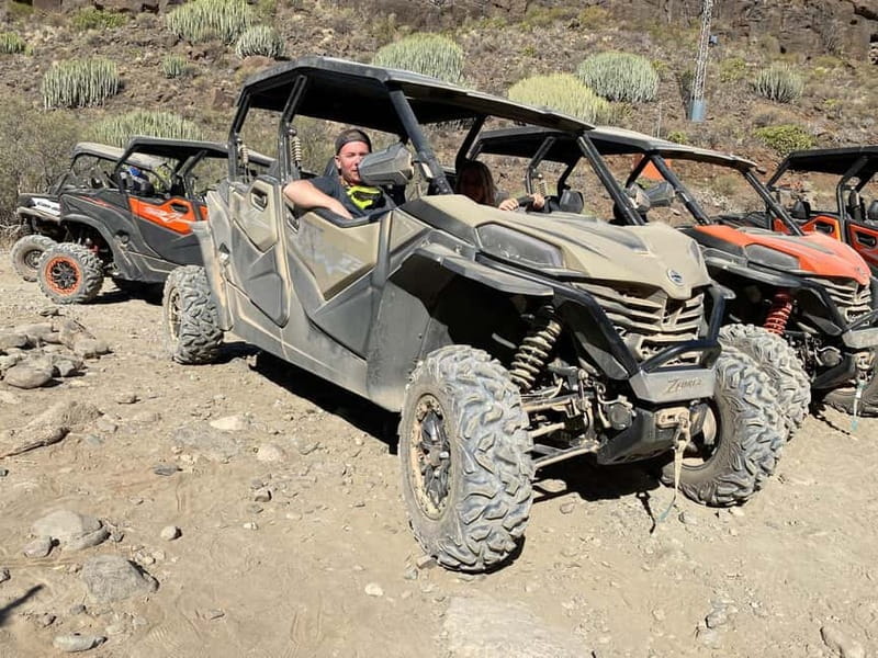 GRAN CANARIA: FAMILY MONSTER BUGGY <em>4 SEATS -LONG TOUR 2.5HR – From Maspalomas to Fataga by family buggy’ /></p>
<p><p>The tour begins in the south of Gran Canaria, generally with pickup outside your hotel. The stated pickup area covers Bahía Feliz, San Agustin, Playa del Inglés, Maspalomas, Meloneras, Arguineguin, Puerto Rico, Taurito, and Puerto de Mogán.</p>
</p>
<p><p>The exact pickup point and time arrive by email, so I would read that message carefully before setting out. This matters because the transport system is not always a door-to-door service, especially on the return journey.</p>
</p>
<p><p>Once you reach the buggy base, you should expect a short preparation period before driving. The available information does not promise a long safety talk, and some people have found the briefing brief, so listen closely and ask questions before setting off.</p>
</p>
<p><p>The route runs from Maspalomas toward Fataga, climbing through the mountain area on a mix of ordinary roads and rough tracks. That change of scenery is the reason to book this rather than a simple beach activity. You begin near the resort zone and soon trade hotel buildings for dry hills, narrow valleys, and canyon views.</p>
</p>
<p><p>The exact order of the stops can vary, but the experience includes selected viewpoints and a photo stop. I would treat these as useful pauses rather than a sightseeing tour with long visits at every viewpoint. The main event is driving.</p>
</p>
<div class="twil" style="margin: 20px 0; padding: 15px 0;"><p>More buggy trips into the hills:</p><ul style="margin: 10px 0; padding-left: 0; list-style: none;"><li style="margin: 0 0 12px 0; padding: 0 0 12px 0; border-bottom: 1px solid #FBE0E9; line-height: 1.4;"><a href="https://destinationgrancanaria.com/gran-canaria-guided-buggy-tour/">Gran Canaria Guided Buggy Tour</a><br><span style="font-size: 0.82em; color: #555;"><span style="color: #E01F63;">★</span> 4.7 &nbsp;&middot;&nbsp; 1,743 reviews</span></li><li style="margin: 0 0 12px 0; padding: 0 0 12px 0; border-bottom: 1px solid #FBE0E9; line-height: 1.4;"><a href="https://destinationgrancanaria.com/buggy-tour-gran-canaria/">Buggy Tour Gran Canaria</a><br><span style="font-size: 0.82em; color: #555;"><span style="color: #E01F63;">★</span> 5.0 &nbsp;&middot;&nbsp; 914 reviews</span></li><li style="margin: 0; padding: 0; border-bottom: none; line-height: 1.4;"><a href="https://destinationgrancanaria.com/3-wheel-motorcycle-like-quad-buggy-tour-gran-canaria-maspalomas/">3 Wheel Motorcycle like Quad/Buggy Tour Gran Canaria (Maspalomas)</a><br><span style="font-size: 0.82em; color: #555;"><span style="color: #E01F63;">★</span> 5.0 &nbsp;&middot;&nbsp; 237 reviews</span></li></ul></div><h2>What the four-seat buggy feels like on rough ground</h2>
<p><img width="800" height="600" decoding="async" src=