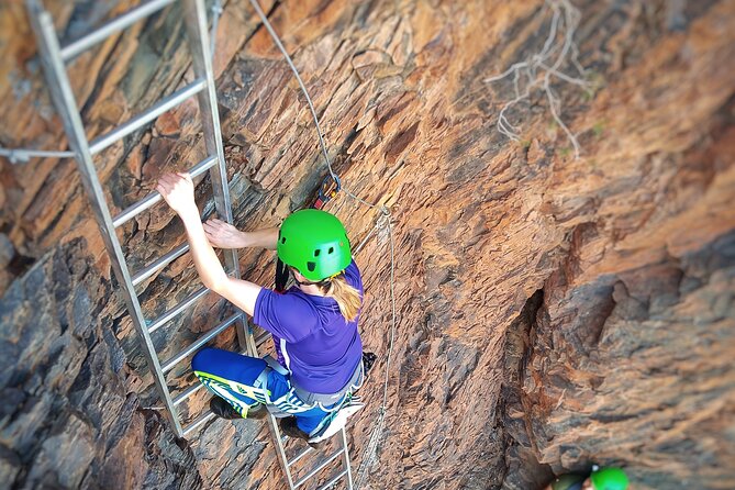 Half-Day Adventure and Climbing Via Ferrata in Gran Canaria - Moving across the 300-meter route