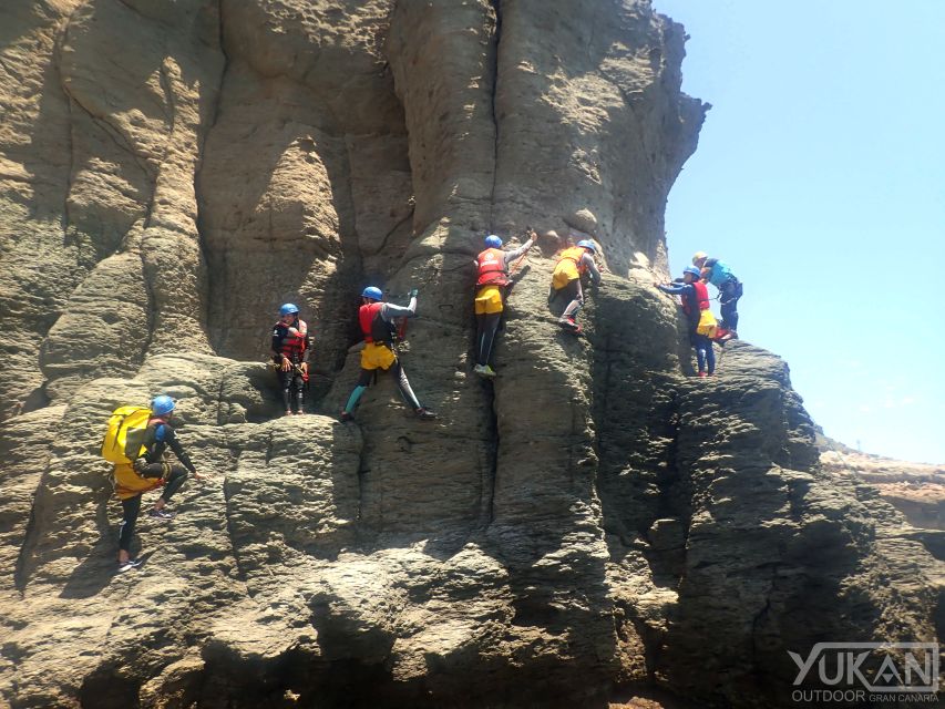 Las Palmas: Coastering, Via Ferrata, Water Jumping & Snorkel - Abseiling above the water