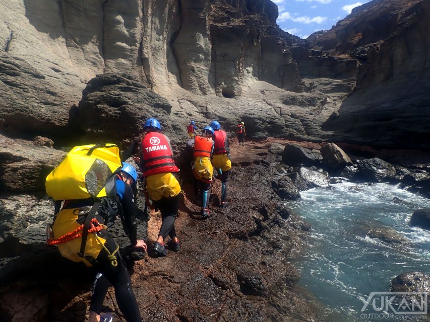 Las Palmas: Coastering, Via Ferrata, Water Jumping & Snorkel - A four-hour schedule with two to three hours in the water