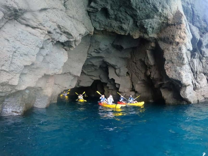 Puerto Mogán: Guided Adventure Kayak Tour in Caves & Snorkel - A sea adventure, not a sightseeing paddle