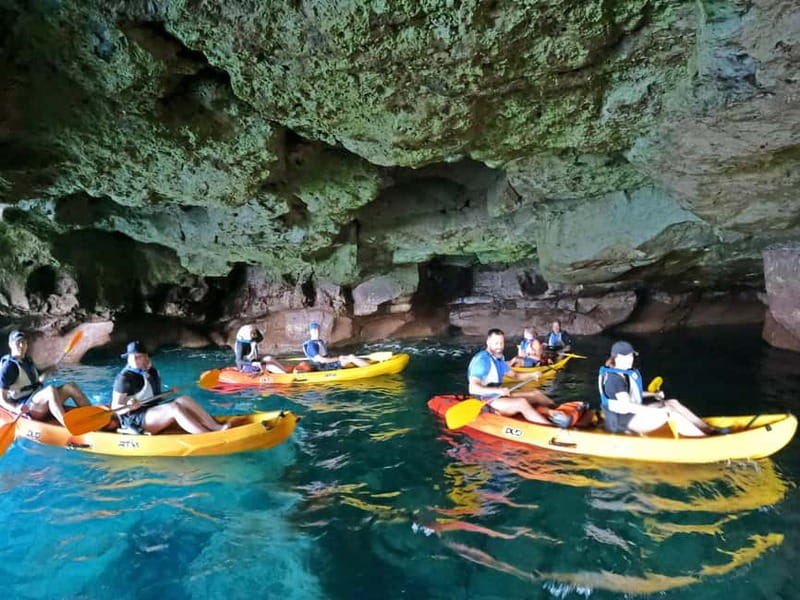 Puerto Mogán: Guided Adventure Kayak Tour in Caves & Snorkel - Cliff jumps for those who want extra excitement